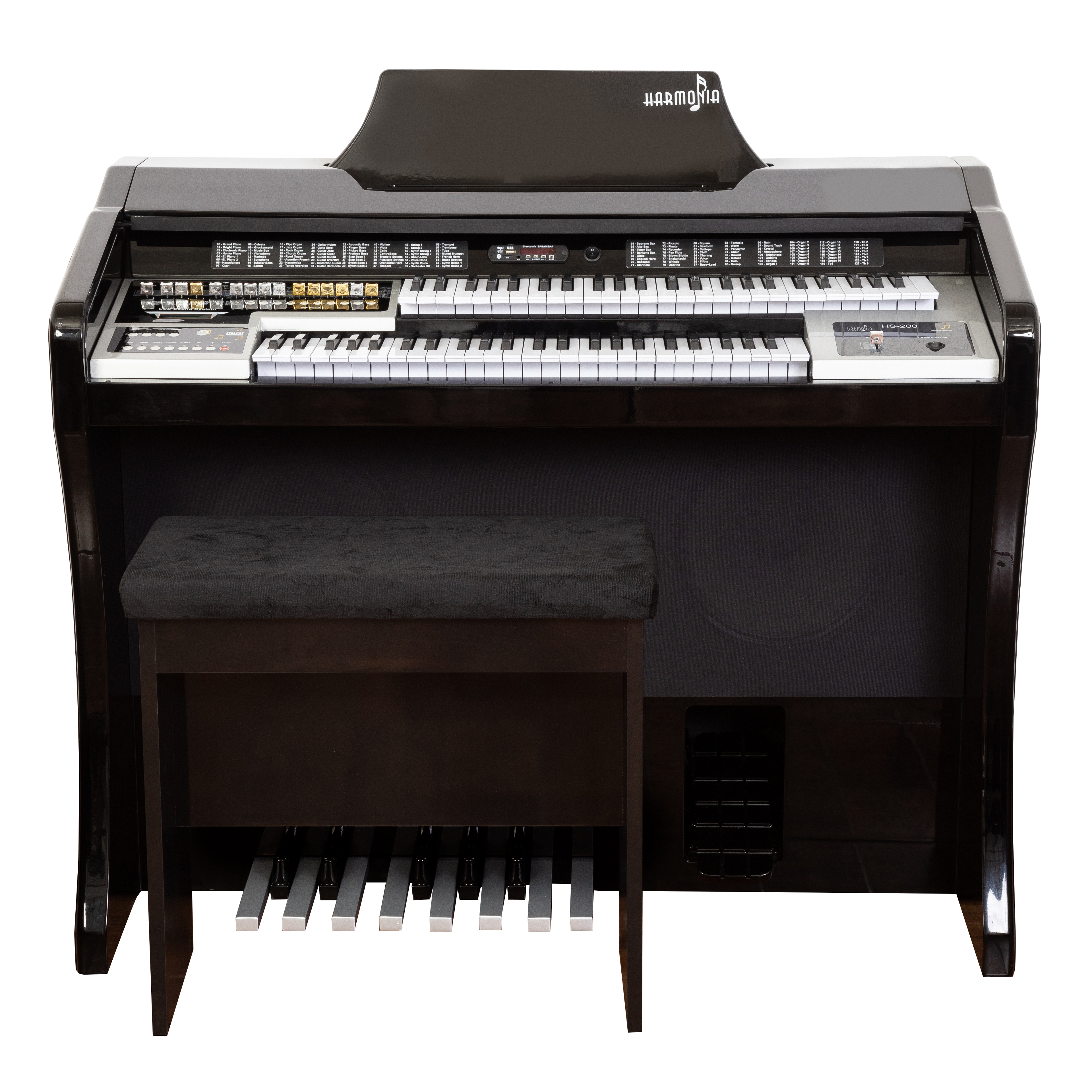ÓRGÃO HARMONIA HS 200 SUPER PRETO BRILHO