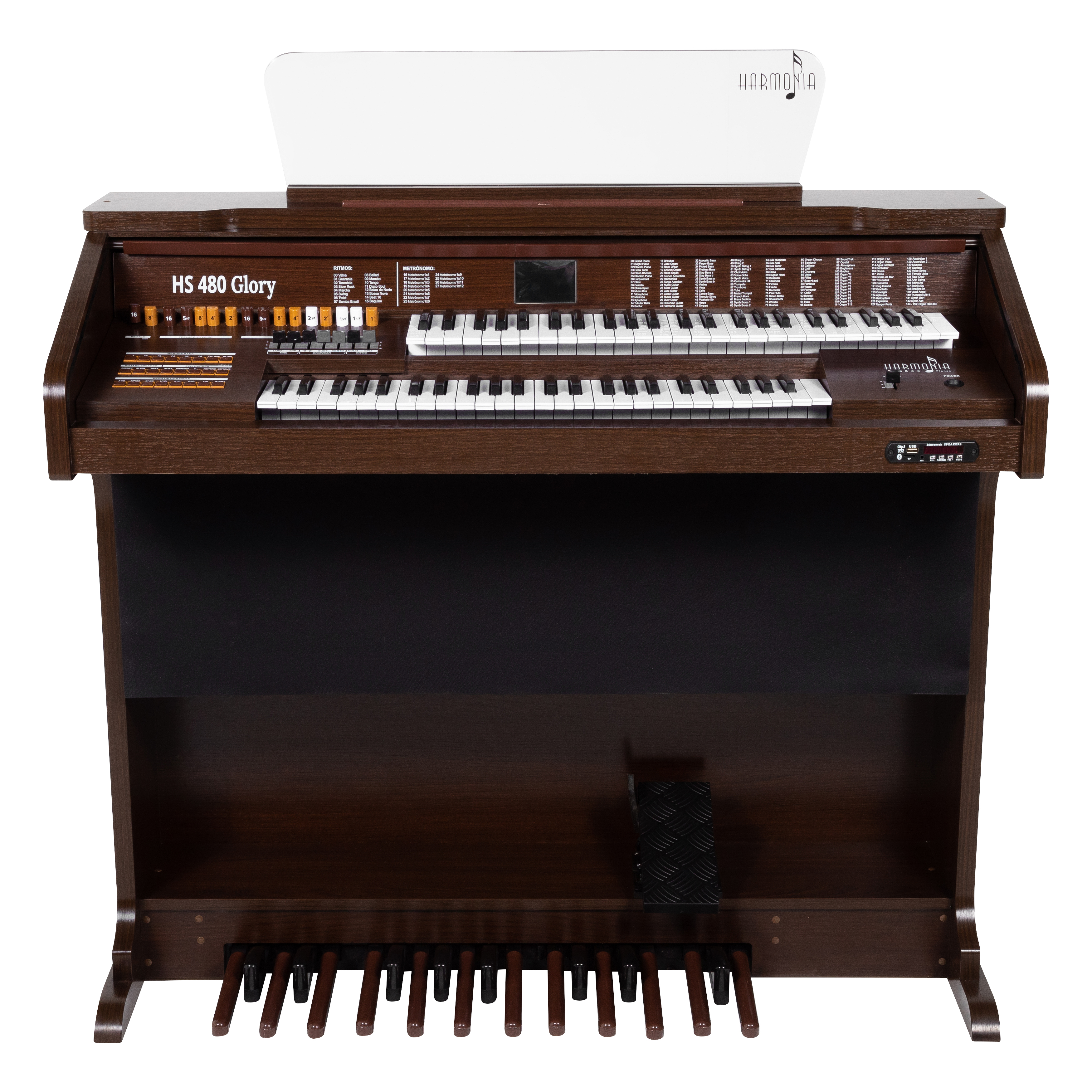 ÓRGÃO HARMONIA HS 480 GLORY MARROM